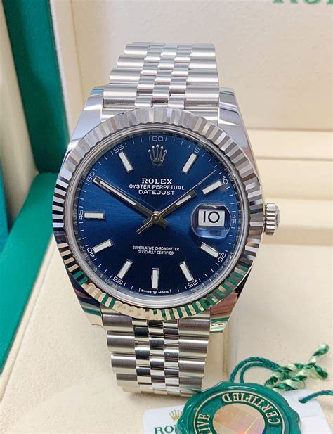 rolex datejust blue dial popular|Rolex blue dial Datejust price.